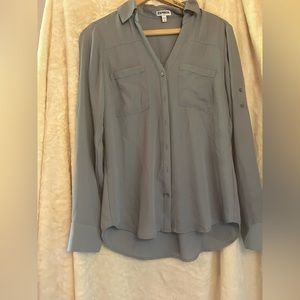 Grey Express Women’s Buttondown Size Small - Light Grey